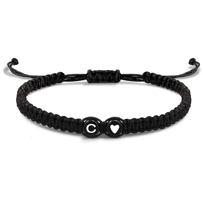 1pc Couple Adjustable Cord 26 Letter Bracelets Men Women Birthday